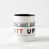 Je bent net opgestaan! tweekleurige koffiemok (Center)