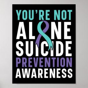 Je bent niet alleen Depressie Zelfmoordpreventie A Poster