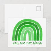 Je bent niet alleen groen voor bewustwording op he briefkaart (Voorkant / Achterkant)