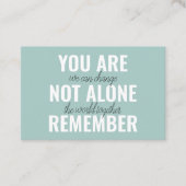 Je bent niet alleen je inspringingsherinnering her visitekaartje (Voorkant)