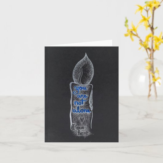 Je bent niet alleen kaars medeleven vriendelijkhei kaart (Gele Bloem)