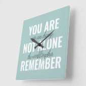 Je Bent Niet Alleen Onthoud Inspiratie Mint Vierkante Klok (Hoek)