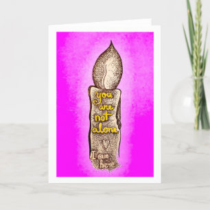 Je bent niet alleen PINK liefdevolle vriendschap c Bedankkaart
