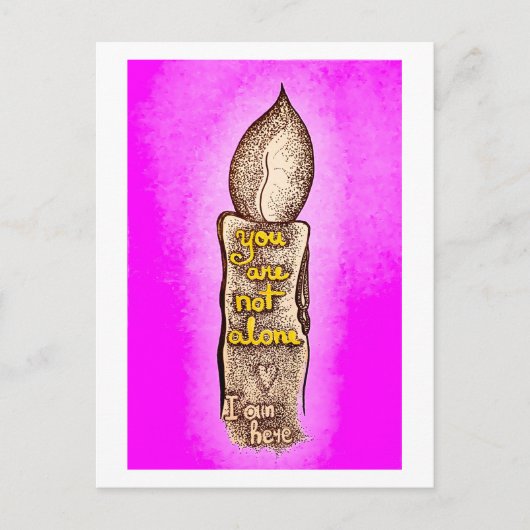 Je bent niet alleen PINK liefdevolle vriendschapsq Briefkaart (Voorkant)