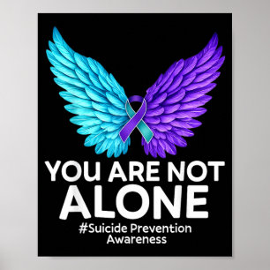 Je bent niet alleen Preventie Bewustzijn Teal Paar Poster