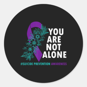 Je bent niet alleen - Preventie van zelfmoord bewu Ronde Sticker