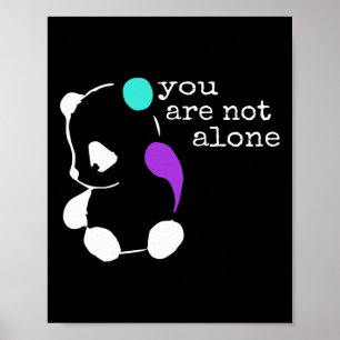 Je bent niet alleen puntkomma geschenk zelfmoordpr poster