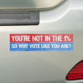 Je bent niet in de 1% dus waarom stem je zo? bumpersticker (Op auto)