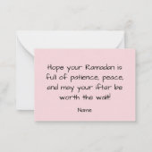 Je bent niet jezelf wanneer je een grappige ramada notitiekaartje (Achterkant)