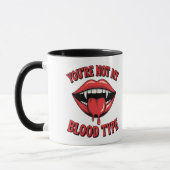 Je bent niet mijn bloedgroep Vampire Mouth Mok (Links)