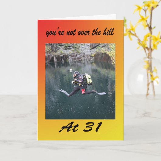 Je bent niet over de heuvel op de 31e kaart (Gele Bloem)