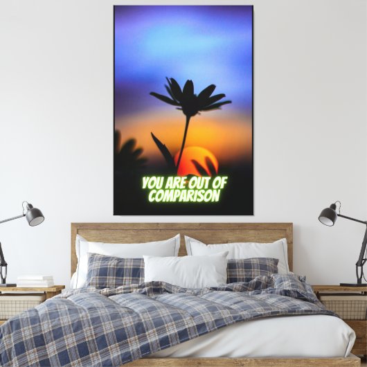 Je bent niet te vergelijken, Nieuwjaar, Metal Prin Canvas Afdruk (Insitu (Slaapkamer))