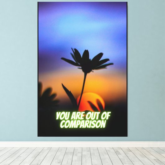 Je bent niet te vergelijken, Nieuwjaar, Metal Prin Canvas Afdruk (Insitu (Houten vloer))