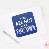 Je bent niet wat je bent vierkante sticker (Envelop)