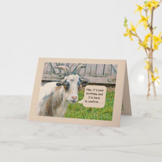 "Je bent nog geen oude geit"/Gefeliciteerd Kaart (Gele Bloem)