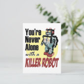 Je bent nooit alleen met een Killer Robot Briefkaart (Staand voorkant)