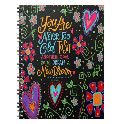 Je bent nooit te oud Floral Inspirivity Fun Notitieboek (Voorkant)