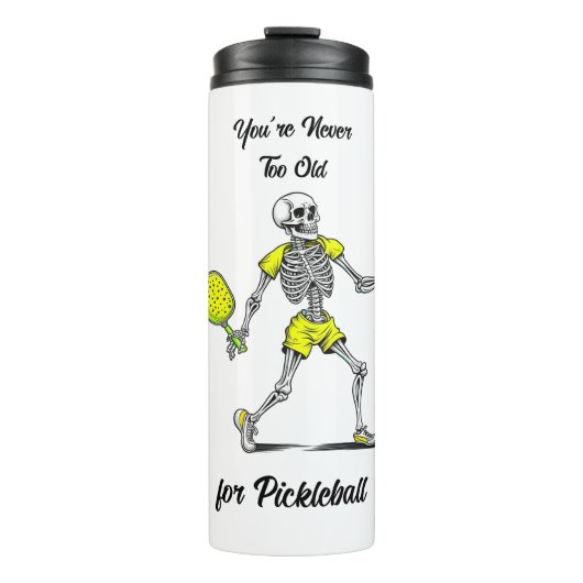 Je bent nooit te oud voor Pickleball Thermosbeker (Voorkant)