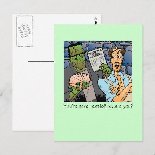 Je bent nooit tevreden briefkaart (Voorkant / Achterkant)