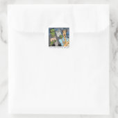 Je bent nooit tevreden ronde sticker (Tas)