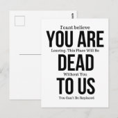 Je bent nu dood aan ons Magnet Briefkaart (Voorkant / Achterkant)