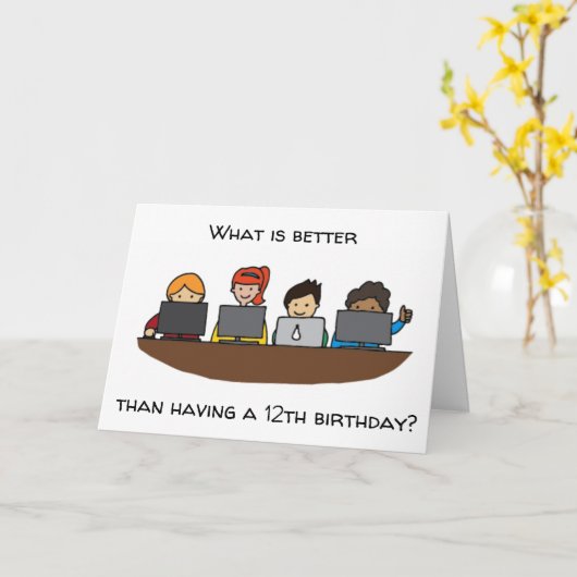 "JE BENT NU EEN *TIENER* GEFELICITEERD MET JE 13e  Kaart (Gele Bloem)