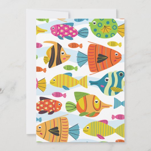 Je bent O-Fish-Ally uitgenodigd. Birthday Uitnodig Aankondiging (Achterkant)