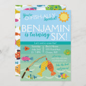 Je bent O-Fish-Ally uitgenodigd. Birthday Uitnodig Aankondiging (Voorkant / Achterkant)