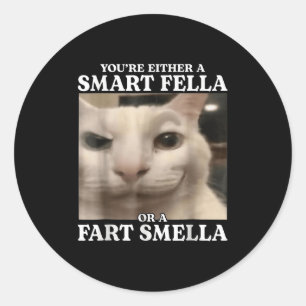 Je bent óf een slimme vent óf een scheet ruikende  ronde sticker
