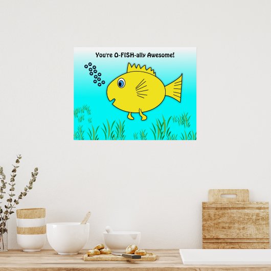 Je bent officieel Geweldige goudvis. Poster (Keuken)