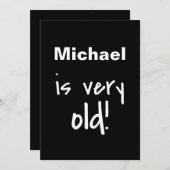 Je bent Old Black 40th Birthday Party Invitation Kaart (Voorkant / Achterkant)