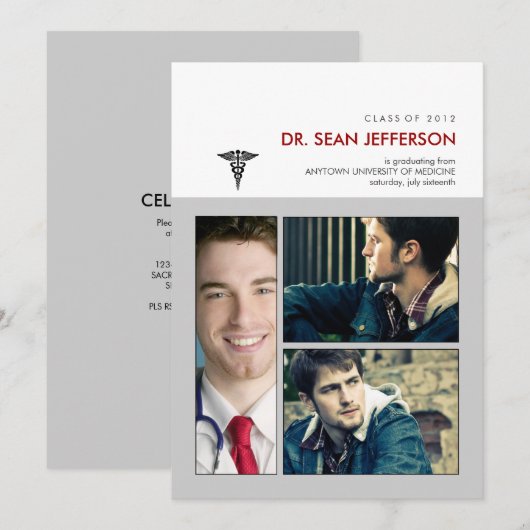 Je bent omgevormd tot Caduceus Medical Afstuderen Kaart (Voorkant / Achterkant)