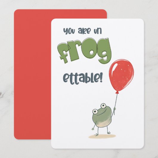 Je bent on-frog-ettable! | Een Ribbit-ing verjaard Kaart (Voorkant / Achterkant)