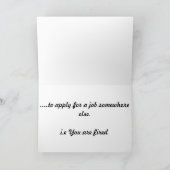 Je bent ontslagen kaart (Binnen)