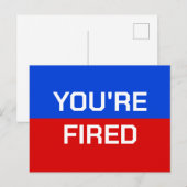 Je bent ontslagen uit een rood-wit-blauw politiek  briefkaart (Voorkant / Achterkant)