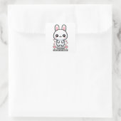 Je bent onweerstaanbaar! Schattigee Bunny Pun Cart Vierkante Sticker (Tas)