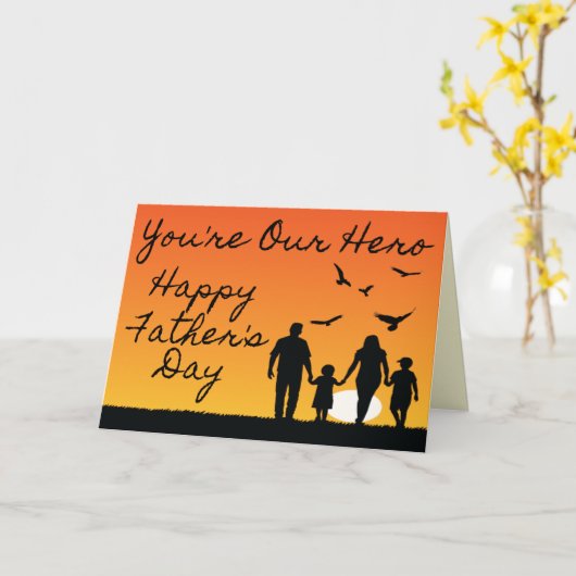 Je bent onze Hero Happy Vaderdag Card Kaart (Gele Bloem)