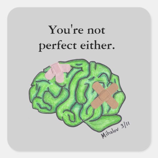 "Je bent ook niet perfect" sticker (Voorkant)