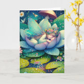 Je bent op mijn gedachten | Fairy Slapen op een bl Kaart (Gele Bloem)