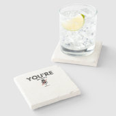 je bent op moddernood stenen onderzetter (Zijkant)