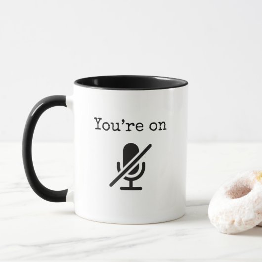 Je bent op Mute Funny Mug Mok (Met donut)