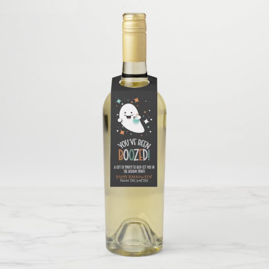 Je bent opgejut Schattigee spook wijn bier geesten Flessenhanger (Op fles)