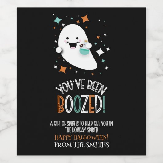 Je bent opgejut Schattigee spook wijn bier geesten Wijn Etiket (Enkel label)