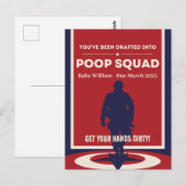 Je bent opgenomen in de Pop Squad - Baby Reveal Briefkaart (Voorkant / Achterkant)