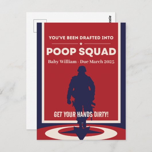 Je bent opgenomen in de Pop Squad - Baby Reveal Briefkaart (Voorkant / Achterkant)