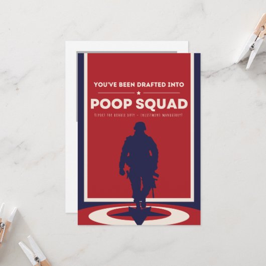 Je bent opgenomen in Poop Squad - Zwangerschap Kaart (Voorkant / Achterkant in situ)
