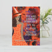 Je bent opgeroepen Halloween Costume Party Witch Kaart (Staand voorkant)