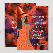 Je bent opgeroepen Halloween Costume Party Witch Kaart (Voorkant / Achterkant)