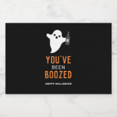 Je bent opgevoed Oranje en Black Halloween Likeurfles Etiket (Enkel label)