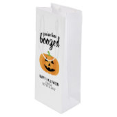 Je bent opgevoed - Pumpkin Halloween Party Wijn Cadeautas (Voorkant Gekanteld)